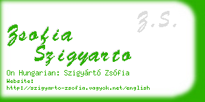 zsofia szigyarto business card